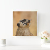 Meerkat 001 van JAMFoto Vierkante Klok (Huis)
