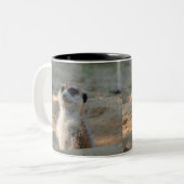 Meerkat 004 tweekleurige koffiemok (Voorkant links)