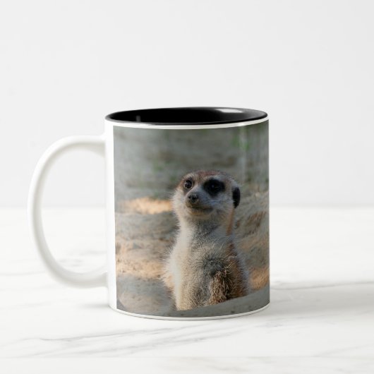 Meerkat 004 tweekleurige koffiemok (Links)