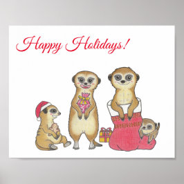Meerkat aangepaste Kerst dier kinderkamer poster