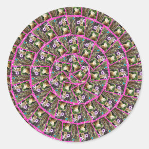 Meerkat Abstracte kunst, ronde Sticker