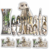 Meerkat Afbeelding Logo met Meerkats, Sticker (Voorkant)