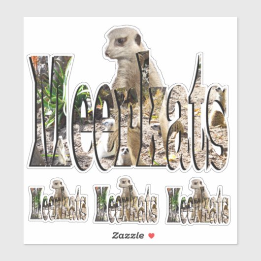 Meerkat Afbeelding Logo met Meerkats, Sticker (Vel)
