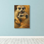 Meerkat Affection Canvas Afdruk (Insitu (Houten vloer))