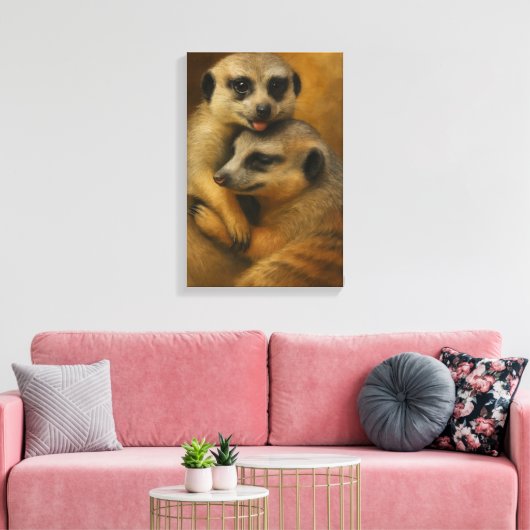 Meerkat Affection Canvas Afdruk (Insitu (Woonkamer))