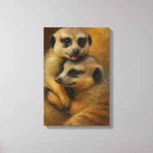 Meerkat Affection Canvas Afdruk