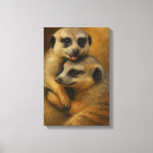 Meerkat Affection Canvas Afdruk (Voorkant)