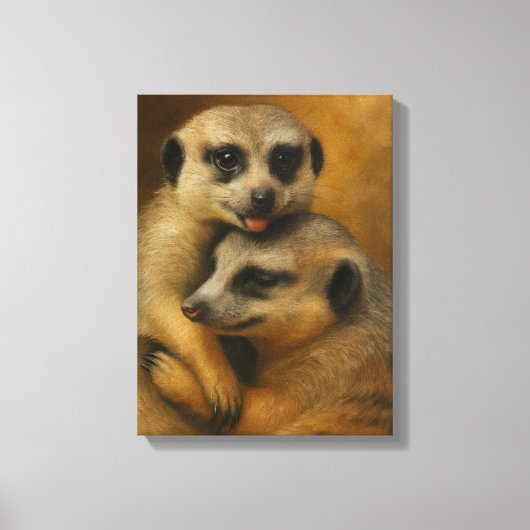 Meerkat Affection Canvas Afdruk (Voorkant)