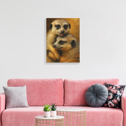 Meerkat Affection Canvas Afdruk (Insitu (Woonkamer))