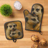 Meerkat Affection Ovenwant & Pannenlap Set (Top down)