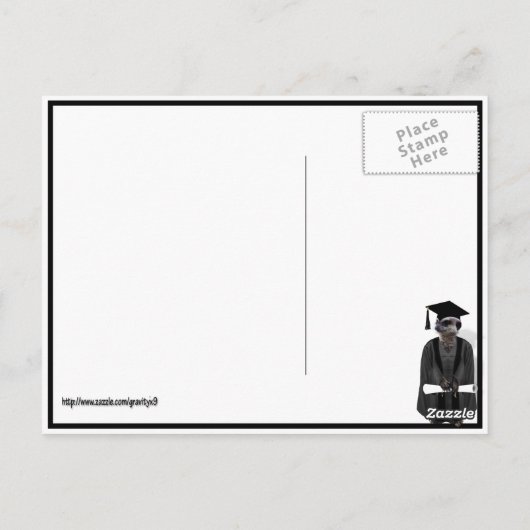 Meerkat Afstuderen W/Gray Gown & Black Sash Briefkaart (Achterkant)
