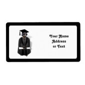 Meerkat Afstuderen W/Gray Gown & Black Sash Etiket (Voorkant)