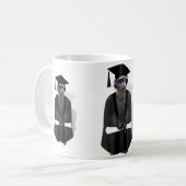Meerkat Afstuderen W/Gray Gown & Black Sash Koffiemok (Voorkant links)