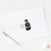 Meerkat Afstuderen W/Gray Gown & Black Sash Ronde Sticker (Envelop)