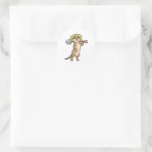 Meerkat als boer met schoen ronde sticker (Tas)