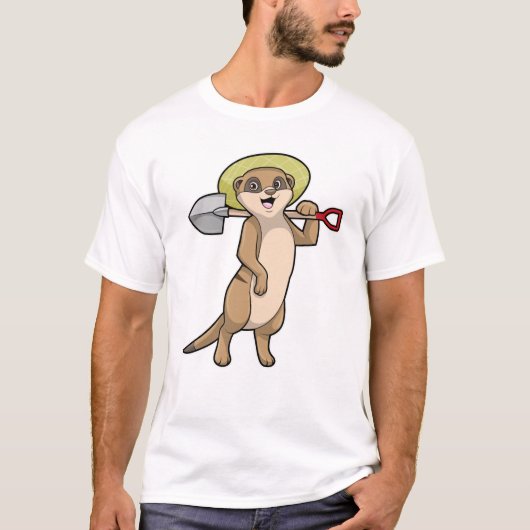Meerkat als boer met schoen t-shirt (Voorkant)