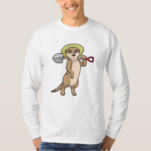 Meerkat als boer met schoen t-shirt