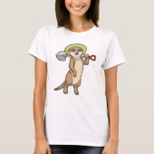 Meerkat als boer met schoen t-shirt (Voorkant)
