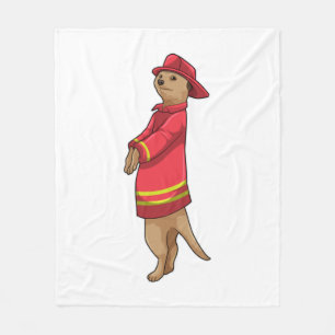 Meerkat als brandweerman met Helmet Fleece Deken