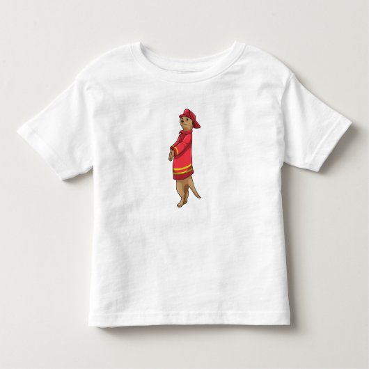 Meerkat als brandweerman met Helmet Kinder Shirts (Voorkant)