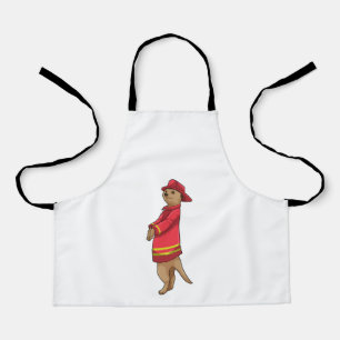 Meerkat als brandweerman met Helmet Schort