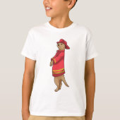 Meerkat als brandweerman met Helmet T-shirt (Voorkant)