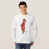 Meerkat als brandweerman met Helmet T-shirt (Voorkant volledig)