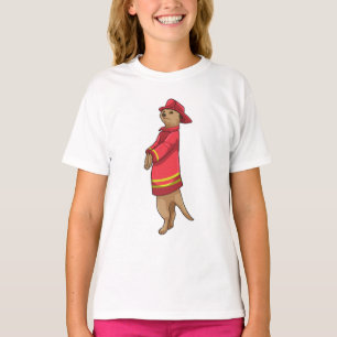 Meerkat als brandweerman met Helmet T-shirt