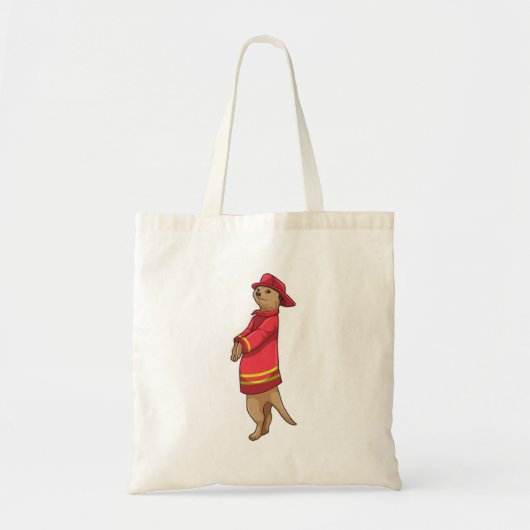 Meerkat als brandweerman met Helmet Tote Bag (Voorkant)