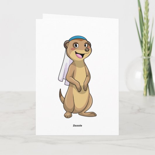 Meerkat als Bride met Veil Kaart (Achterkant)