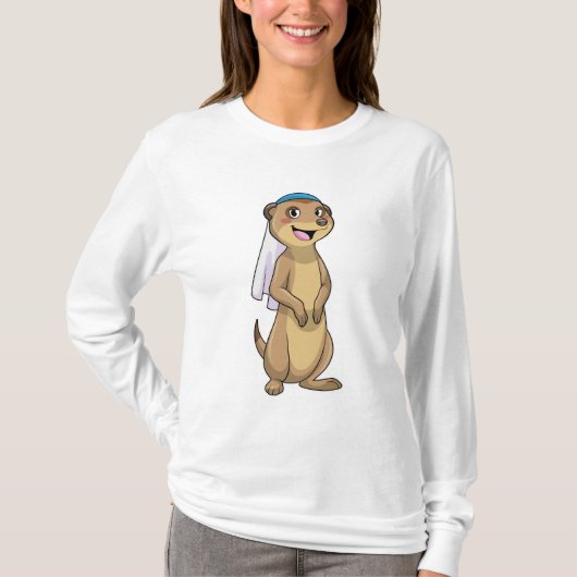 Meerkat als Bride met Veil T-shirt (Voorkant)