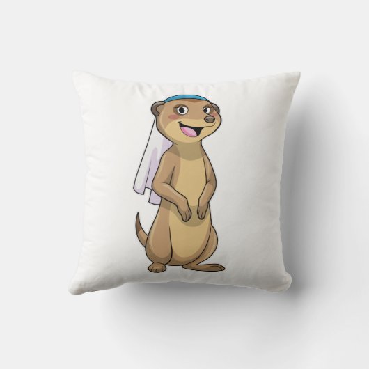 Meerkat als bruid met sluier kussen (Achterkant)