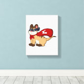 Meerkat als Hero met Masker Canvas Afdruk (Insitu (Houten vloer))