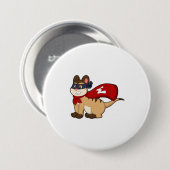 Meerkat als Hero met Masker Ronde Button 7,6 Cm (Voorkant /achterkant)