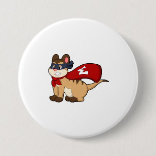 Meerkat als Hero met Masker Ronde Button 7,6 Cm