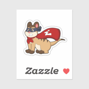 Meerkat als Hero met Masker Sticker