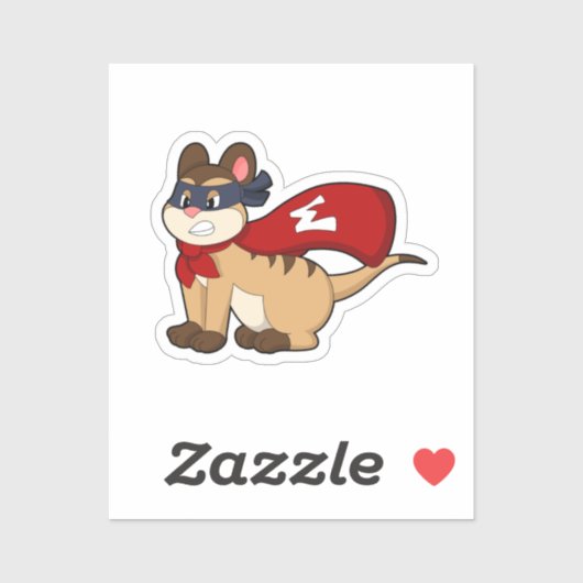 Meerkat als Hero met Masker Sticker (Vel)