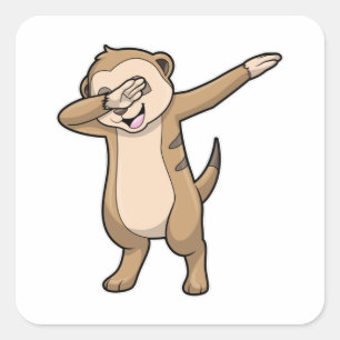 Meerkat als Hip Hop Dance Dab Vierkante Sticker