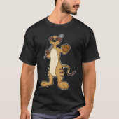 Meerkat als honkbalspeler met honkbalknuppel t-shirt (Voorkant)