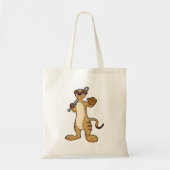 Meerkat als honkbalspeler met honkbalknuppel tote bag (Voorkant)