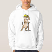 Meerkat als Miner met Pickaxe Hoodie (Voorkant)