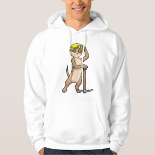 Meerkat als Miner met Pickaxe Hoodie