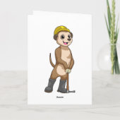 Meerkat als Miner met Pickaxe Kaart (Achterkant)