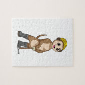 Meerkat als Miner met Pickaxe Legpuzzel (Horizontaal)