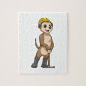 Meerkat als Miner met Pickaxe Legpuzzel (Verticaal)