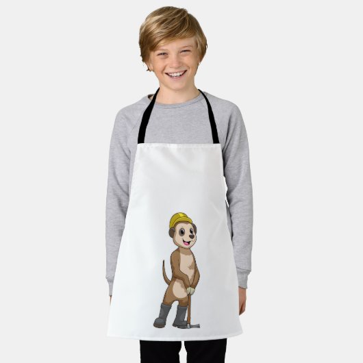 Meerkat als Miner met Pickaxe Schort (Gedragen)