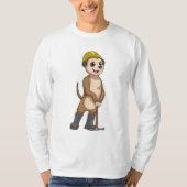 Meerkat als Miner met Pickaxe T-shirt (Voorkant)