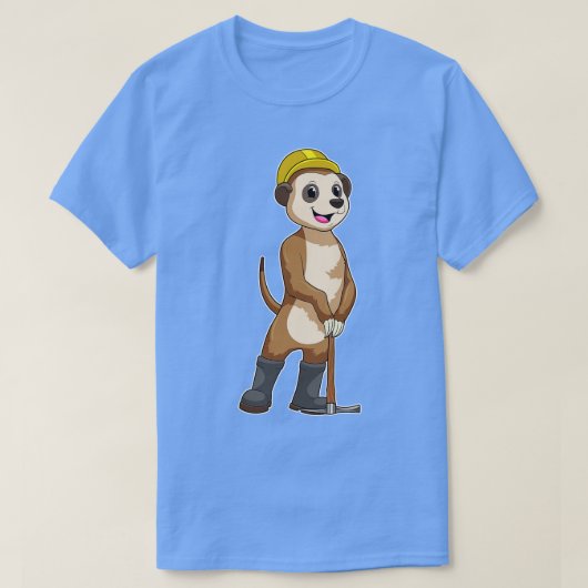 Meerkat als Miner met Pickaxe T-shirt (Design voorkant)