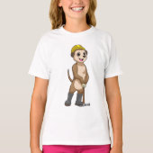 Meerkat als Miner met Pickaxe T-shirt (Voorkant)