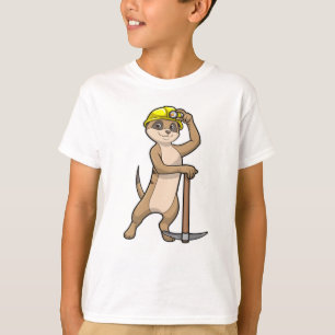 Meerkat als Miner met Pickaxe T-shirt